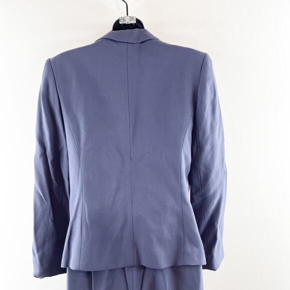 John Meyer Two Piece Wool Blend Pant Suit Blazer Wide Leg Trousers Navy Blue - Picture 14 of 16